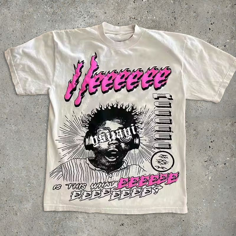 Custom Logo Printing T-Shirt 220gsm Baju T-Shirt Heavyweight