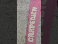 Celana Jogger Bordir Applique Logo Kustom Celana Panjang Olahraga Kaki Lebar Longgar Pria