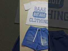 Setelan Jogger 2 Potong Streetwear Musim Panas Kustom Setelan Training 100% Katun Untuk Pria Sablon DTG Sho