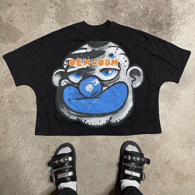 Beli Custom 100-400 gsm 100% Katun Drop Bahu Vintage Cut Box Fit T-shirt Pria online manufacture