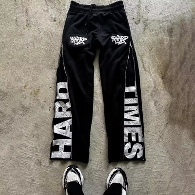 Beli Zip Up Side Cotton Perancis Terry Pria Sweatpants dengan Pinggang Elastis dan Penutupan Zipper online manufacture