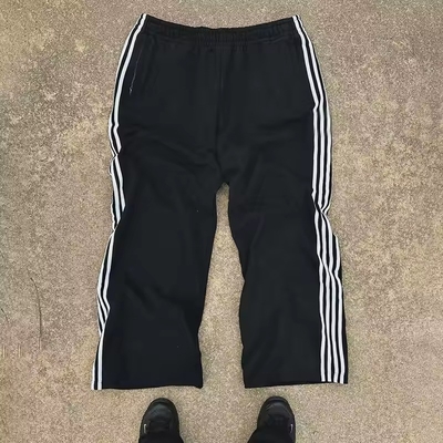 Beli 360Gsm 400Gsm French Terry Sweatpants dengan Custom Stripes dan Flare Stacked Baggy Style online manufacture