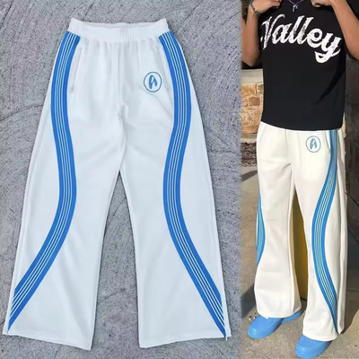 Beli Pria Custom Streetwear Bergaris Sweatpants 100% Katun Wide Leg Flare Sweat Pants online manufacture