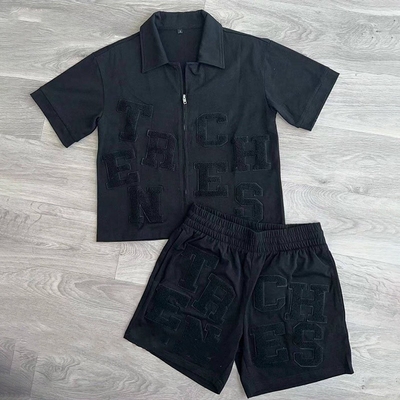 Beli 2024 Musim Panas Pria Bernafas Dua Piece Tracksuit dengan Digital Printing dan Solid Color online manufacture