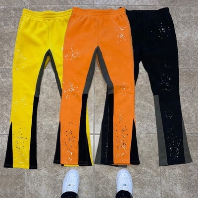 Beli Label yang disesuaikan Pria Jogger Track Sweat Pants Baggy Pants Paint Splatter Stack Flared Sweatpants online manufacture