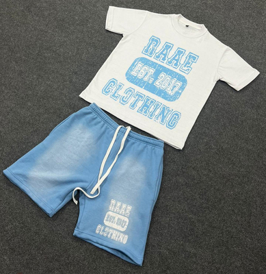 Beli Orang dewasa 2 potongan T-shirt dan celana pendek Set kustom 100% kapas Summer Tracksuit Sweatsuit online manufacture