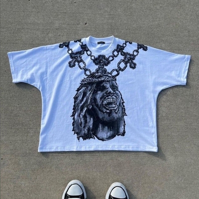 Beli Street Wear Desain Grafis 300Gsm Pria Oversized potong kotak kaos online manufacture