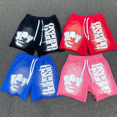 Beli Vintage Graphic French Terry Shorts dengan penutupan tali tarik dan Cuci asam yang tertekan online manufacture