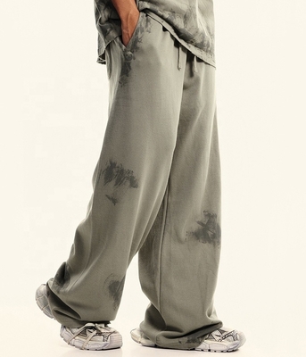 Beli Custom Streetwear French Terry Running Pants Hand Painted Vintage Oversized Sweatpants online manufacture