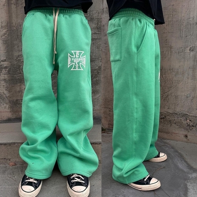 Beli Street Style Custom Logo Acid Wash Sweatpants dengan kaki lurus lebar online manufacture