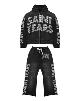 Beli Label yang disesuaikan Set Hoodies Pria Unisex untuk Orang Dewasa Latihan dalam Asam Cuci 2 Piece online manufacture