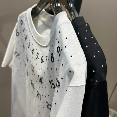 Beli Oversized Vintage Heavyweight Rhinestone T-Shirt hitam untuk Pria Wanita Custom 100% Katun 260Gsm online manufacture