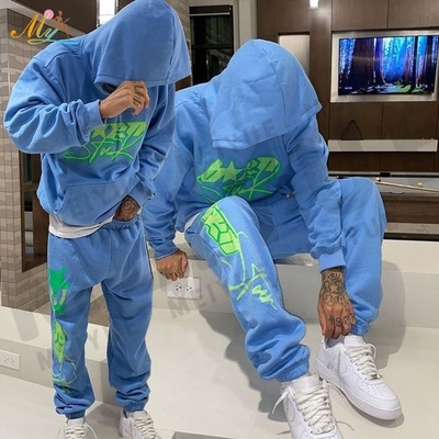Beli 4xl 5xl Jenis Kelamin Spesifik 3D Puff Print Hoodie Tracksuit Pria Jogger Set Gaya Pria online manufacture