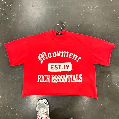 Beli T-shirt 100% kapas dengan bordir aplikasi untuk pria kehidupan sehari-hari online manufacture