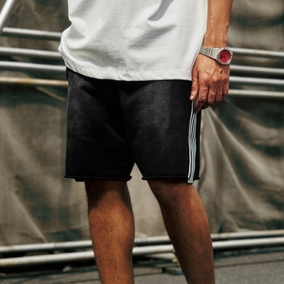 Beli Ringan Cuci 2024 Musim Panas Side Strip Perancis Terry Cotton Berlari Vintage Tenun Shorts online manufacture