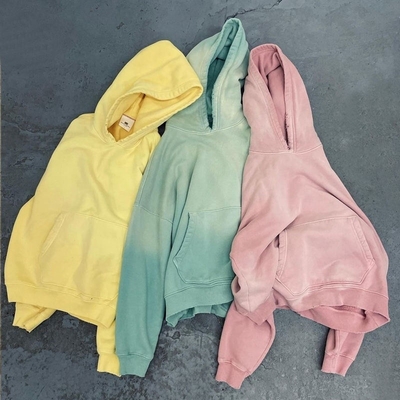 Beli Vintage Distressed Acid Wash Pullover Hoodie 480 gsm Katun Terry Prancis untuk Pria online manufacture
