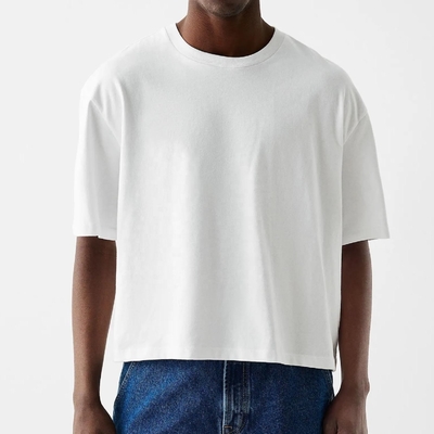 Beli Kaos katun drop shoulder boxy T-shirt Fit Box Tee untuk Pria dalam Gaya Oversized online manufacture