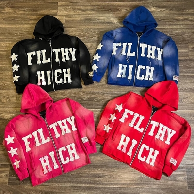 Beli Pullover Hoodie 300 gram dengan Cuci Asam dan Patch Sulaman Vintage online manufacture