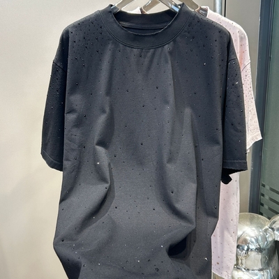Beli Label Heavyweight Rhinestone T-Shirt khusus untuk Streetwear Over Size Vintage Look online manufacture