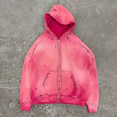 Beli Ringan 400 gsm Kapas Kapas Kapas Vintage Cemas Pink Matahari Pudar Terry Prancis online manufacture