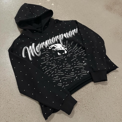 Beli Disesuaikan Pria 300 gsm Pullover Ringan dengan Hooded Sweatshirt dengan Cut Edge Raw Hem online manufacture