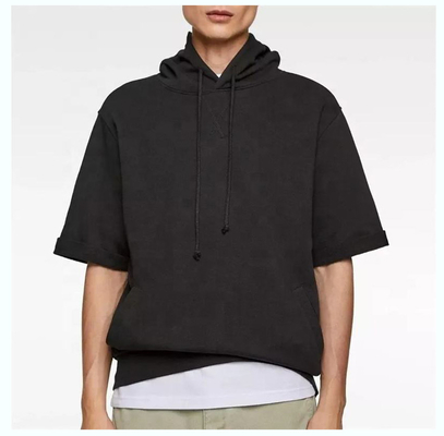 Beli Katun Perancis Terry T-shirt laki-laki berukuran besar kosong Drop Shoulder Hoodie dalam kain berwarna online manufacture