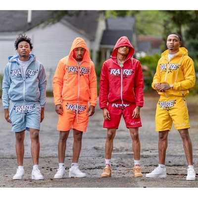 Beli Summer Casual Men's Reflective Tracksuit Set dengan Custom Logo Print Hoodie dan Shorts online manufacture