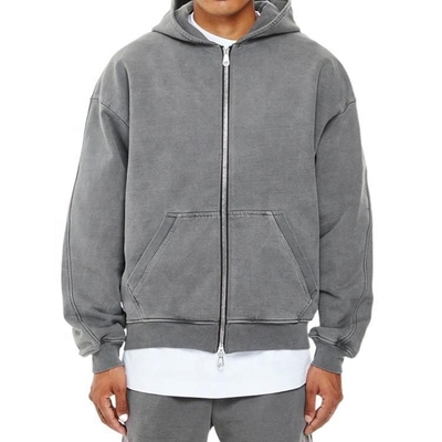Beli Bernafas Custom Logo Pria 100% Kapsul Katun Perancis Terry Zipper Up Oversized online manufacture
