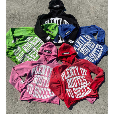 Beli Custom Distressed Patch bordir Vintage Applique Pria Stone Cut Asam Cuci Hoodie online manufacture