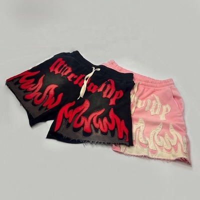 Beli Custom Sun Fading Cotton French Terry Applique Bordir Acid Wash Pria Sweater Shorts online manufacture
