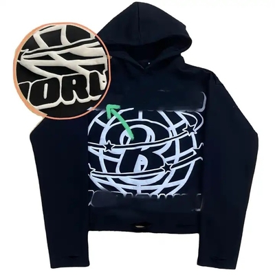 Beli Ukuran besar dipotong cetakan puff hoodie Graphic 3D Men Printing Berat 500Gsm online manufacture