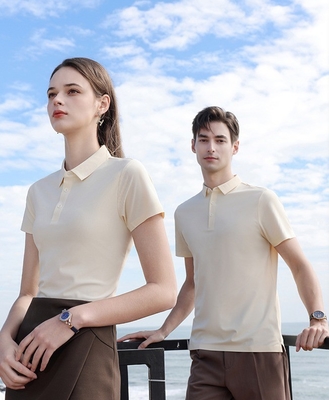 Beli Pakaian Kerja lengan pendek T-shirt untuk Pria dan Wanita Logo Disesuaikan Kaos Polo bordir online manufacture