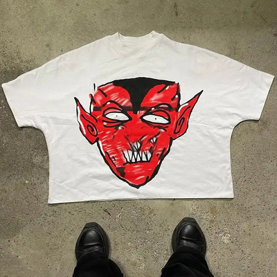Beli Sleeve pendek disesuaikan Heavyweight Screen Printing Cotton Pria T-Shirt untuk Streetwear online manufacture