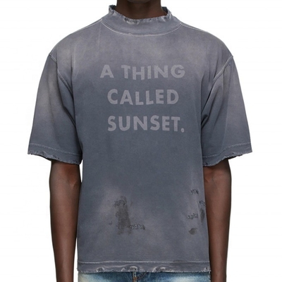 Beli Vintage Wash T-Shirt Deteksi jarum T-Shirt Men Oversized Men Distressed online manufacture