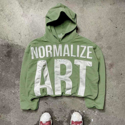 Beli 600 gsm Cotton Acid Wash Hoodies dengan Custom Applique Embroidery dan Deteksi Jarum online manufacture