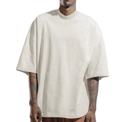 Beli Percetakan khusus 100% Katun Rib Mock Neck T-shirt kosong untuk pria Metode tenun dirajut online manufacture
