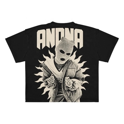 Beli T-Shirt Hitam Cuci Custom 250Gsm Katun Berat Berat Besar T-Shirt Grafis Cuci Asam online manufacture