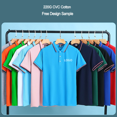 Beli Cetakan layar sutra Logo khusus Warna padat polos kosong Prime CVC Kaos polo katun online manufacture