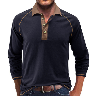 Beli 100% katun lengan panjang polo T-shirt MACTING logo kustom bordir Casual Golf Jersey online manufacture
