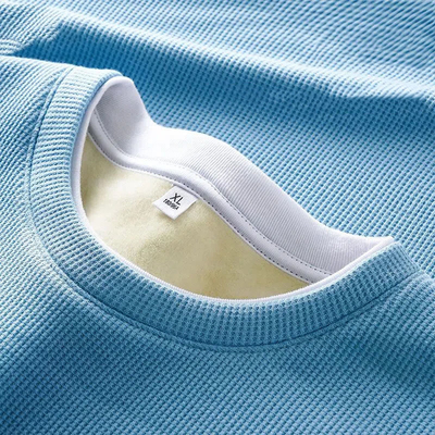 Beli Kraal O-Neck Custom Fleece Pria tebal T-Shirt hangat dengan katun lembut dan Slim Fit online manufacture