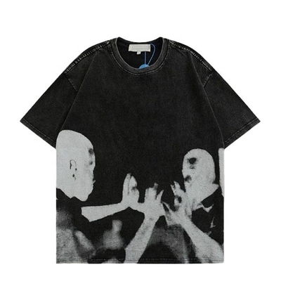Beli 200gsm 300gsm 400gsm Pria Digital Print Vintage Acid Washed T-shirt Desain Logo Custom online manufacture