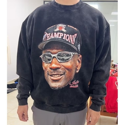 Beli Pria oversized crewneck sweatshirt DTG Printing Logo Acid Wash online manufacture