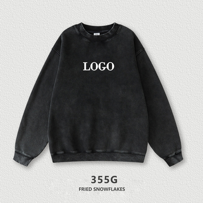 Beli oversized crewneck sweatshirt wanita Unisex Simpel bordir Cetakan Acid Wash Blank 100% Katun online manufacture