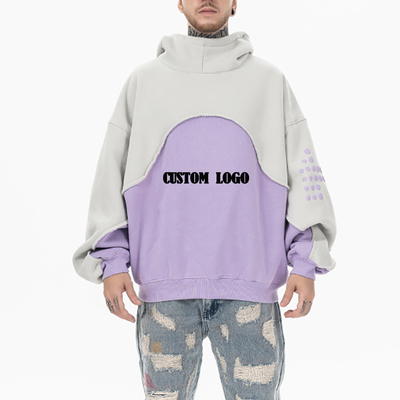 Beli Puff Print Pria Dua Tone Hoodie Berat Tinggi Panas bulu pullover hoodie Drop Bahu online manufacture