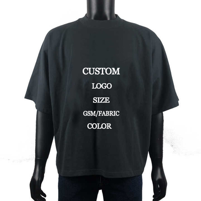 Beli Custom Needle Detection Heavyweight 250 gsm Cotton Pria Mock Neck T-Shirt Berukuran besar online manufacture