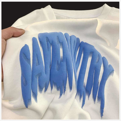 Beli Custom Logo 3D Foam Puff Print Graphic T-Shirt dalam Supima Cotton untuk Streetwear Pria online manufacture