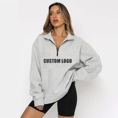 Beli Musim dingin Wanita lengan panjang zip up Hoodies wanita Half Zip Up Printed Design online manufacture