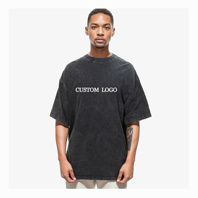 Beli T-Shirt Custom 260 gsm 100% Katun Streetwear Hip Hop Blank Acid Wash T-Shirt Vintage online manufacture