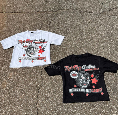 Beli 1000 Custom Cotton Round Neck Hip Hop Graphic Tshirt Y2k 3d Print Acid Wash Oversized Heavyweight Cut Boxy T-Shirt Pria online manufacture