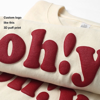 Beli T-shirt pria dengan cetakan 3D puff dan logo khusus dalam berat badan 100% kain kapas online manufacture